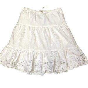 NWT Nordstrom Kids Sz XL 16 Tiered Eyelet White Skirt Summer